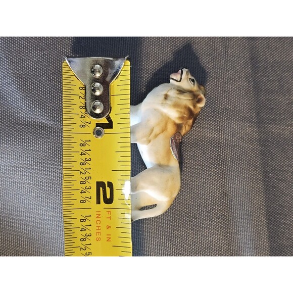 Miniature Bone China Figurines Lion Made In Japan Original Sticker Vintage - Picture 5 of 6
